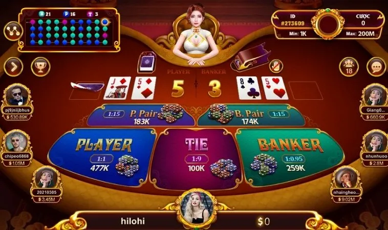 Giao diện chơi Baccarat Tại GNBET